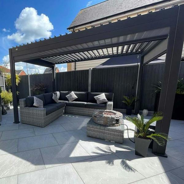 Ocean Designs Tivoli 4m x 3.6m Grey Frame Free Standing Pergola