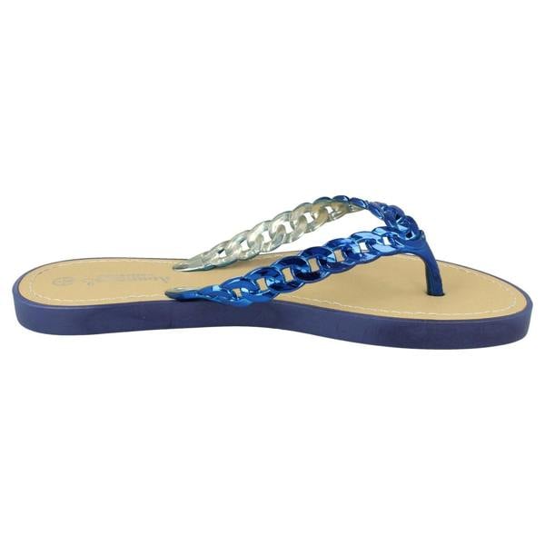 Savannah Ladies Savannah Toe Post Sandals With Upper Detailing
