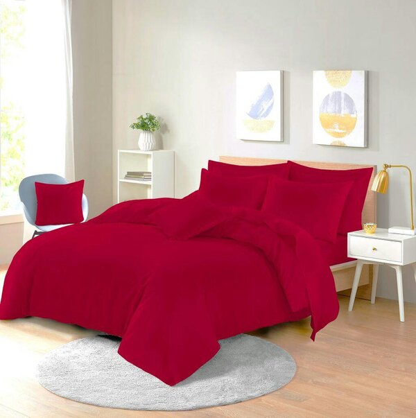 Night Zone Polycotton Duvet Cover Set – Plain Dyed Easy Care Bedding with Pillowcases