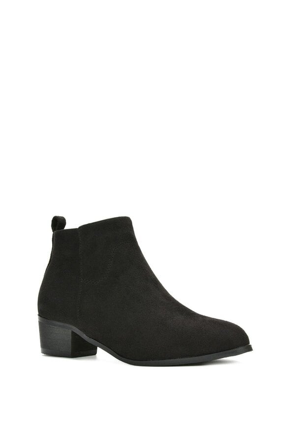 XY LONDON Zip Up Cowboy Ankle Boots With Low Block Heel