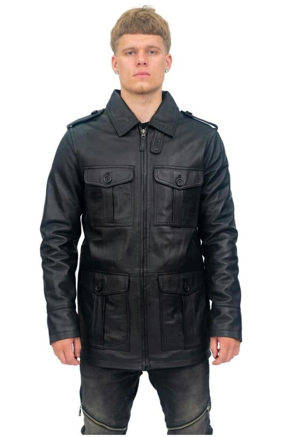 Infinity Leather Mens Leather Parka Safari Coat-Mesa Verde