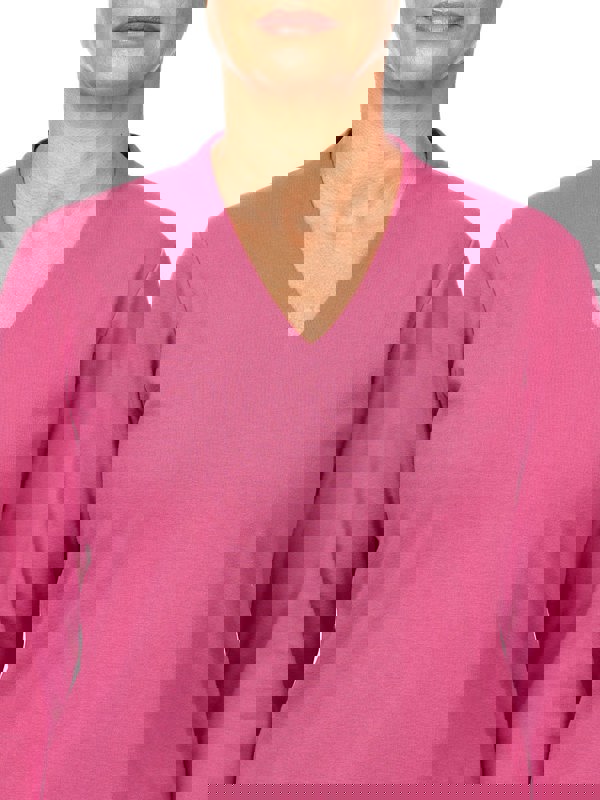 PennyPlain High Back V-neck Top - Cerise