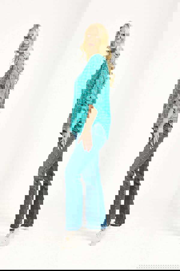 Dotted Check Print Top