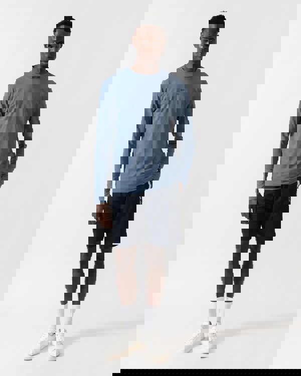 BOSS Orange Tchark Mens Long Sleeve Stretch Cotton T-Shirt - Open Blue 495