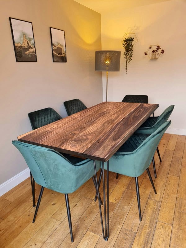 The Bespoke Carpentry Co Premium Solid Walnut Table and Benches