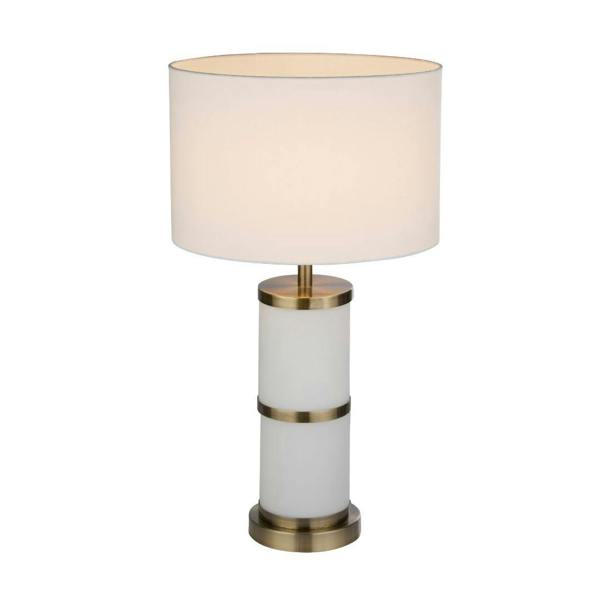 Pagazzi Lighting Manning Antique Brass & White Glass Table Lamp