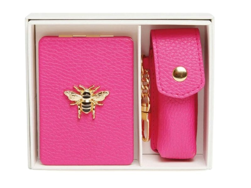 Alice Wheeler Bee 2-Piece Gift Set – Compact Mirror & Lipstick Holder