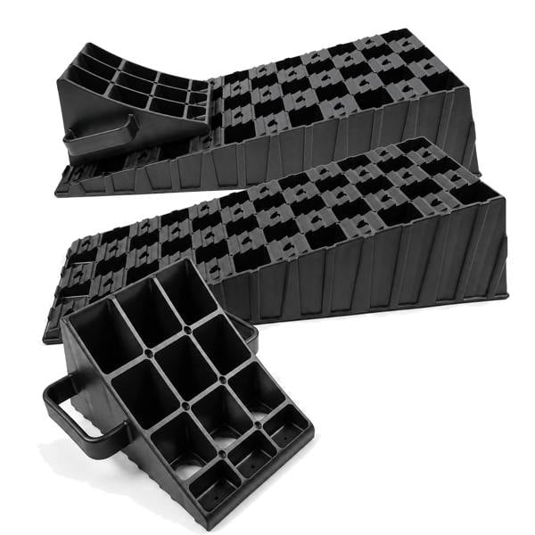 Milenco Caravan Motorhome Leveller MGI Wedge Levelling Ramp With Chock - Pair