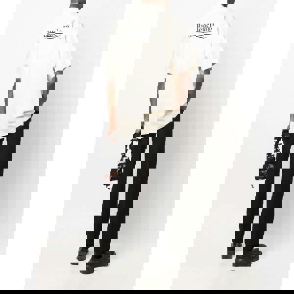 Balenciaga Embroidered Logo Blue Stripe Political Campaign T-Shirt   in  White