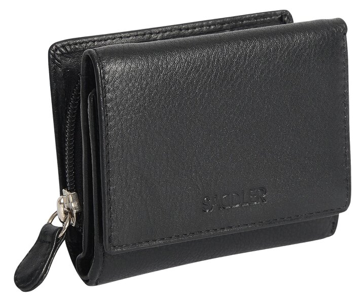 SADDLER CARLA Handmade Leather Compact Trifold Purse – RFID Protected | 5 Card Slots, ID Window & Zipped Coin Pocket | Gift Boxed