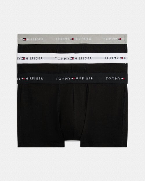 Tommy Hilfiger 3-Pack Logo Waistband Mens Trunks - Grey Heather/Black/White