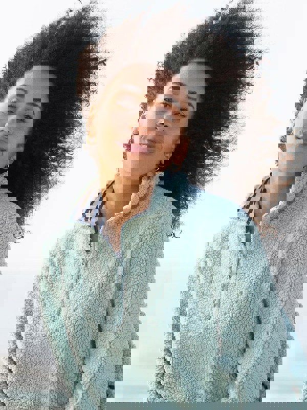 Kite Purbeck 1/4 Zip Teddy Fleece Soft Thyme