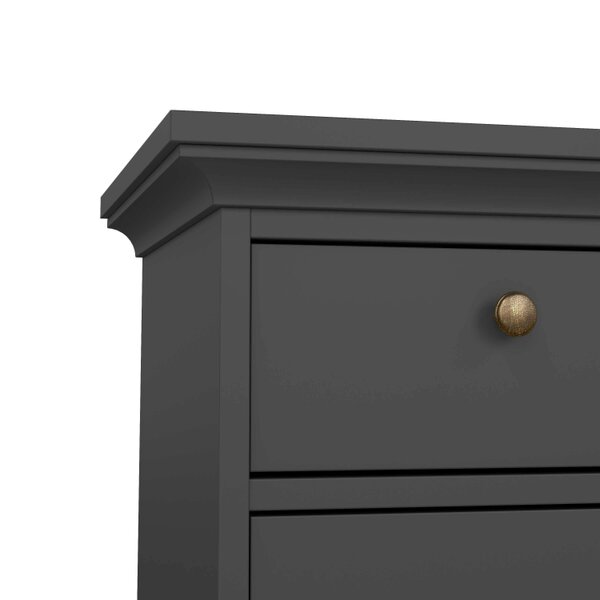 Wyld Haus Osaka Farmhouse Dark Grey Wooden Bedside Table 1 Door 1 Drawer