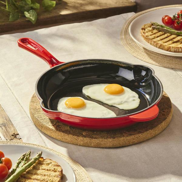 Cooks Professional Cast Iron Frying Pan | Red