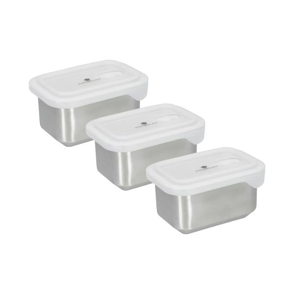 MasterClass All-in-One 750ml Container Set, Set of 3 Stainless Steel Food Storage Dishes