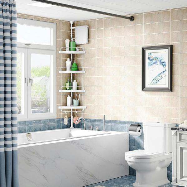 Havendro 4-Tier Telescopic Bathroom Corner Shelf Wall Mount Shower Caddy Storage Organizer