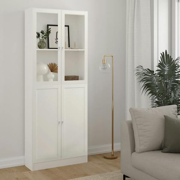 Furniture To Go Basic Tall Wide (4 Shelves) 4 Door Combination Unit in White