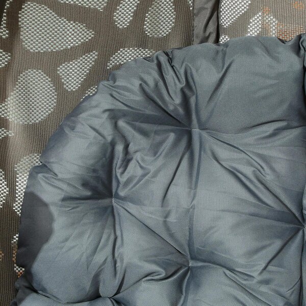 Wyld Haus Nise Rattan And Metal Grey Swivel Egg Chair With Cushions