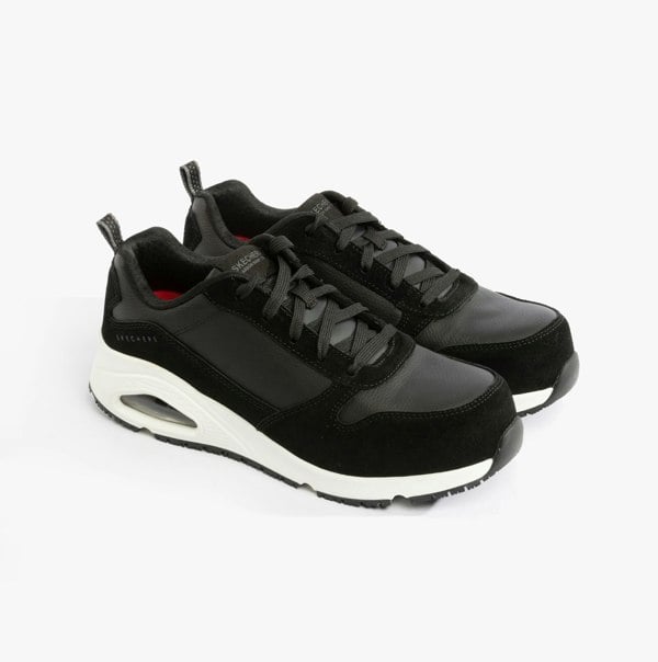 Skechers Work 108147EC UNO SR - ELAINY Womens Safety Trainers Black/White