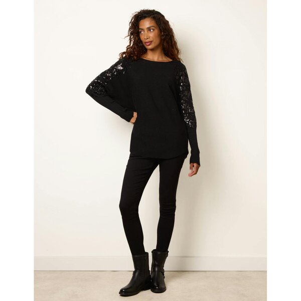 Blue Vanilla Batwing Embellished Knit Jumper