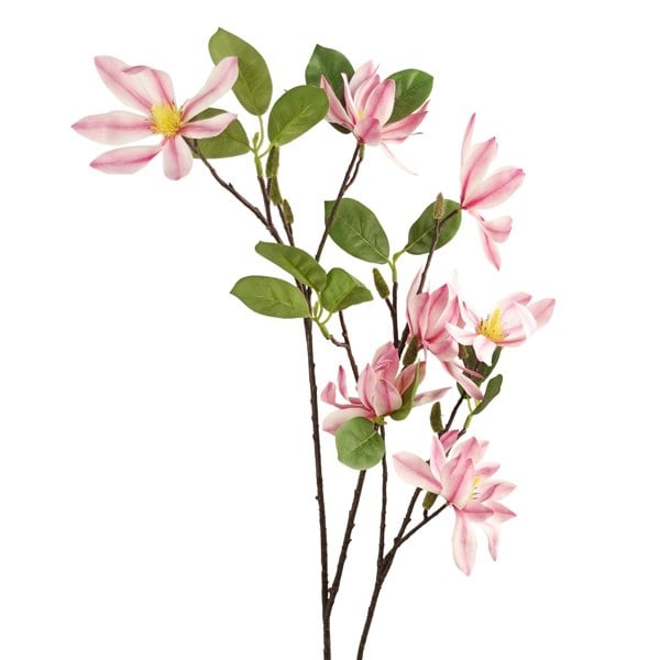 Leaf 100cm Pink Magnolia Floral Spray Artificial