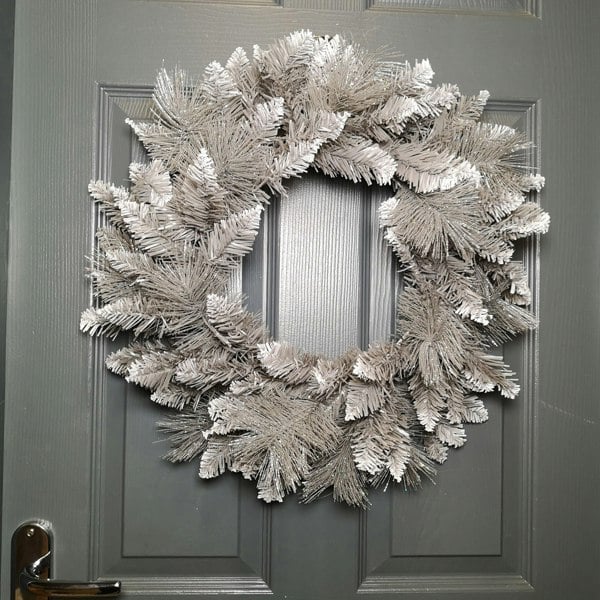 Samuel Alexander 50cm Premier Snow Tipped Silver Christmas Glitter Door Wreath Decoration
