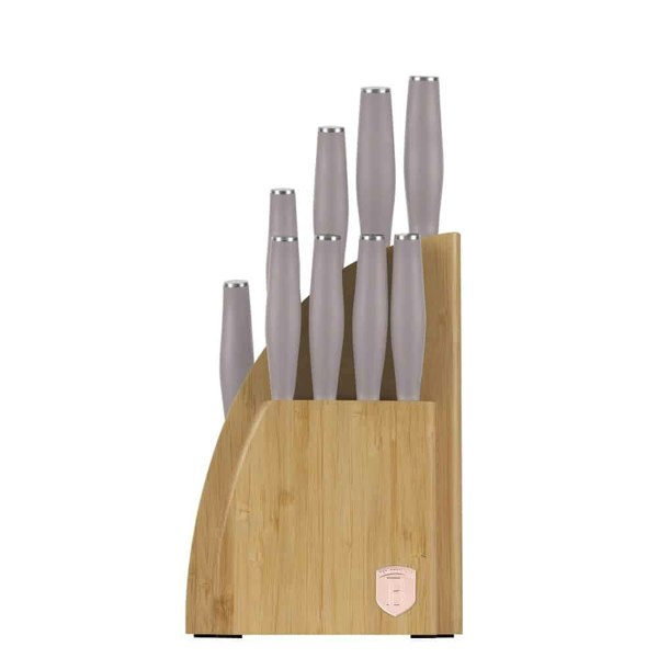 10 pcs knife set with BAMBOO stand Berlinger Haus 3122 Taupe