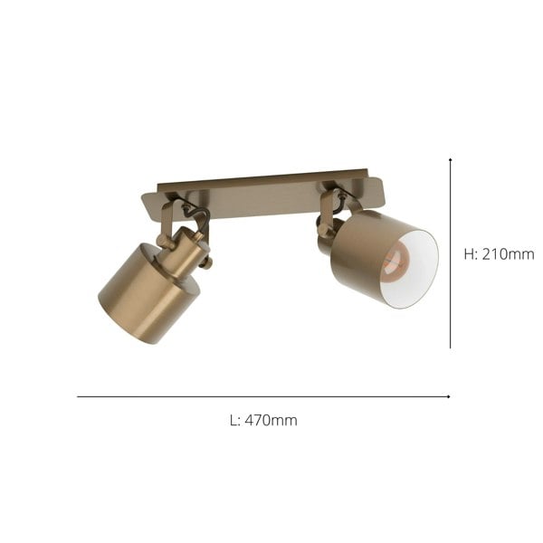 EGLO Southery 2-Light Bronzed Steel Ceiling Spotlight
