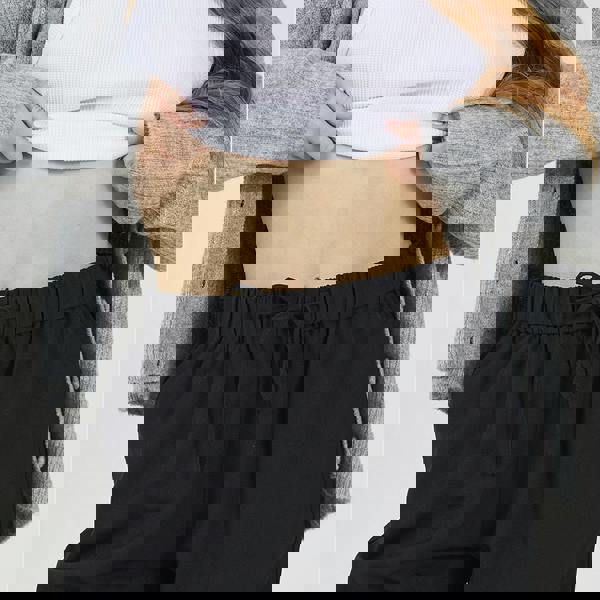 Brave Soul Black High Waisted Wide Leg Trousers - Black Image 4