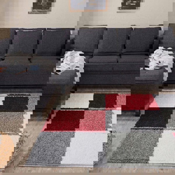 Myshaggy Geometric Red Rug