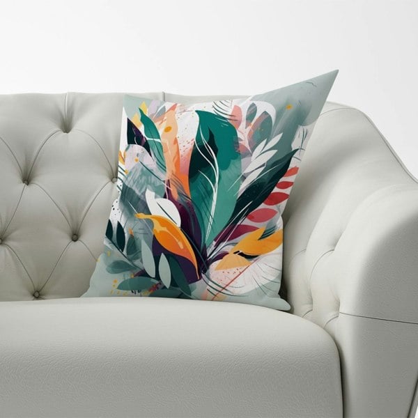 Warren Reed Coloured Abstrace Feather Leaves Cushions