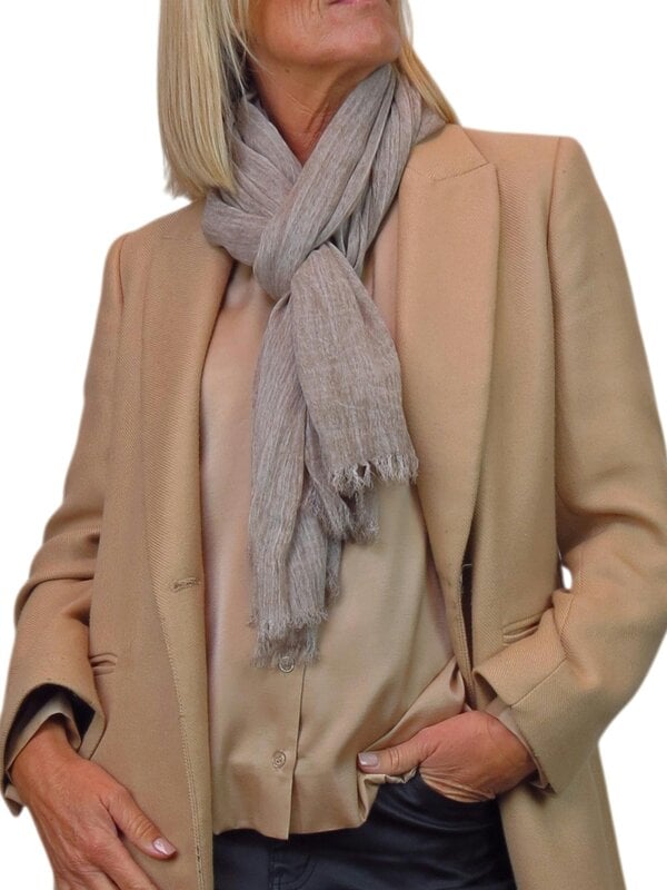 Paulo Due Lightweight Two Tone Crinkle Shawl Scarf