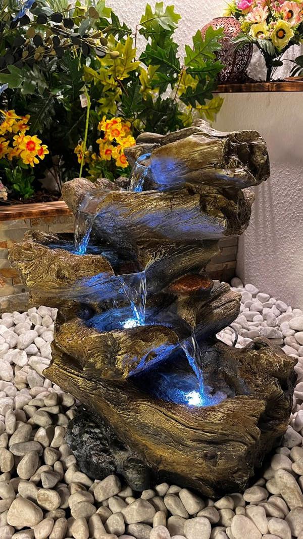 Tranquillity Water Features 5 Tier Wood Cascade Woodland Water Feature