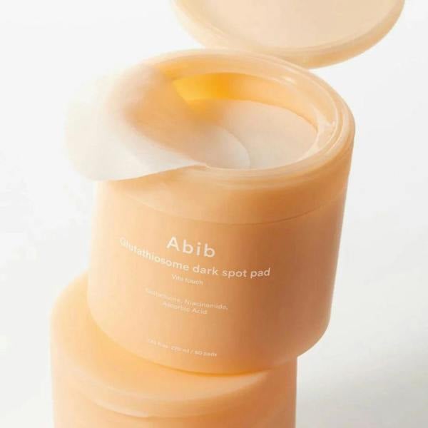 Abib Glutathiosome – Professional-grade Korean "Tone-Correcting" pads for fading acne scars, improving clarity, and instant radiance, shop at Atelier De Glow UK.