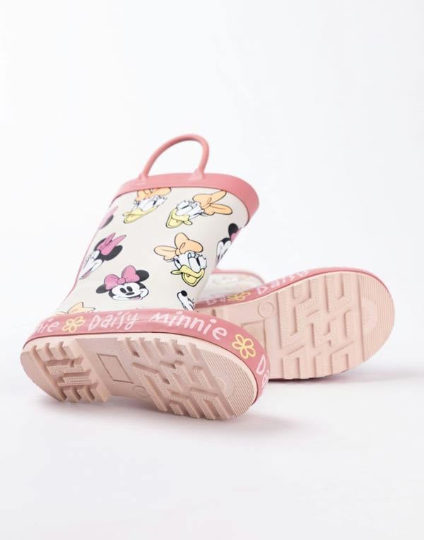 Disney Girls Pink Minnie And Daisy Wellington Boots with Handles