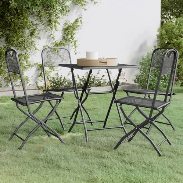 Berkfield 5 Piece Garden Dining Set Expanded Metal Mesh Anthracite