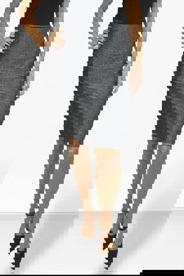 Paulo Due Women's Knee Length Metallic Party Pencil Skirt