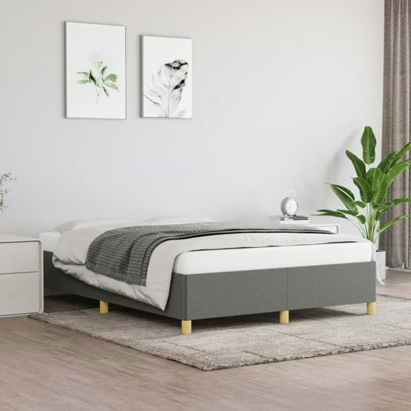 Berkfield Bed Frame Dark Grey 135x190 cm 4FT6 Double Fabric