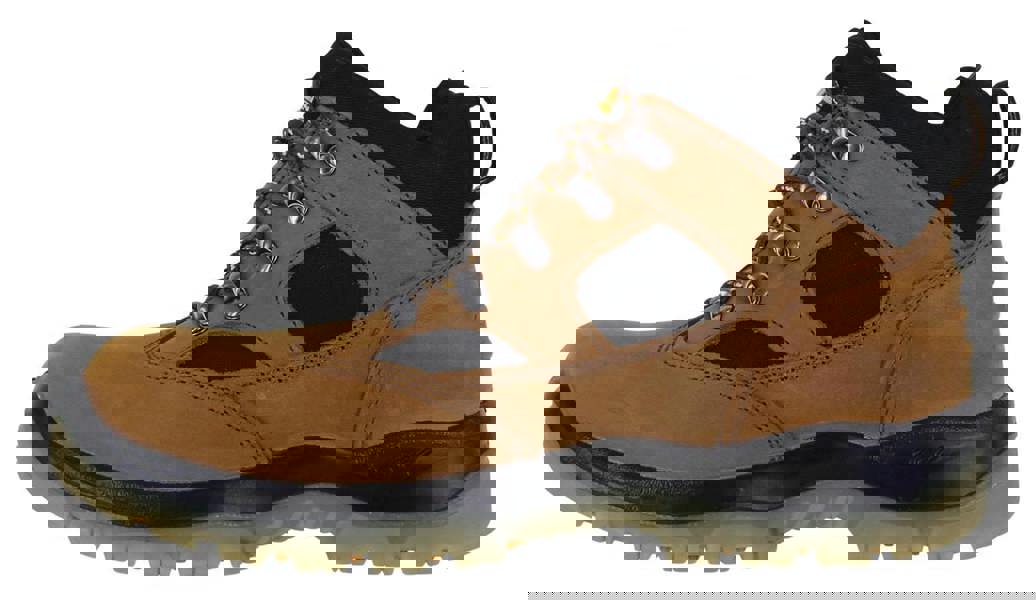 DeWalt Challenger Mens Waterproof Safety S3 Steel Toe Work Boots, brown leather construction with black ankle support and durable sole.