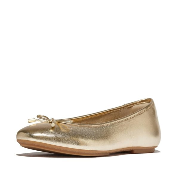 FitFlop DELICATO BOW SOFT Womens Ballet Flats Platino