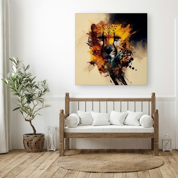 Warren Reed Cheetah Face Splashart Canvas