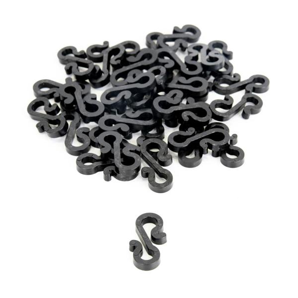 36Pcs Mini Gutter Hooks Black - S-Shaped Clips for Secure Festive Lighting image 6