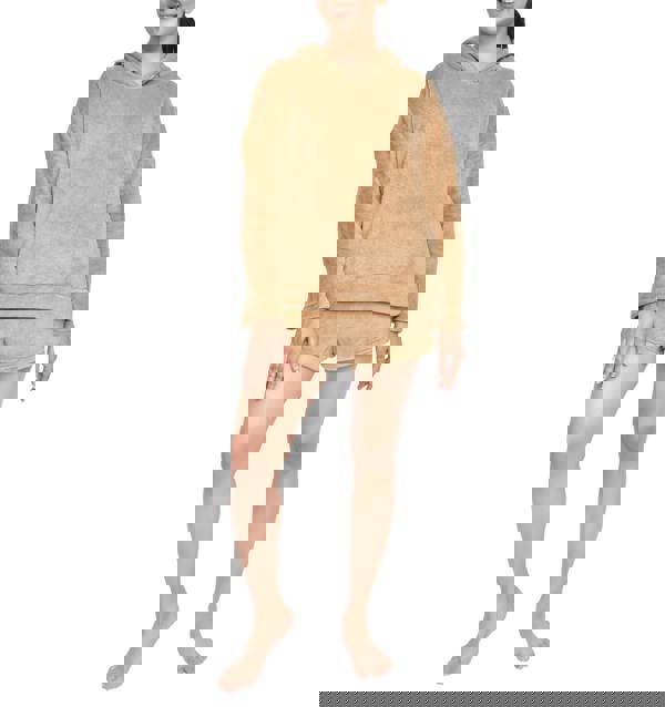 Smart Living Ladies Soft Fleece Hoodie & Shorts Set - Cozy, Stylish Loungewear - Toffee