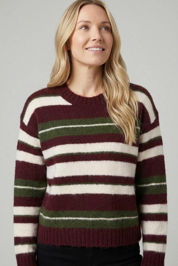 Izabel London Striped Drop Shoulder Jumper