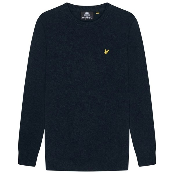 Lyle & Scott Crew Neck Lambswool Marl Blend Jumper - Dark Navy