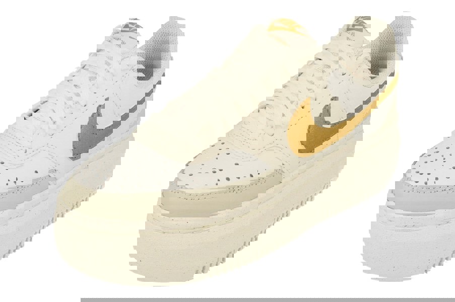 Nike Womens Court Vision Alta Trainers Dz5394  100 - White Metallic Gold Light Bone 100 - Photo 0