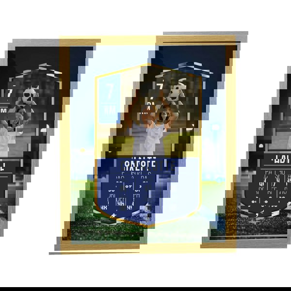 Personalised Memento Company Personalised Photo Upload Football Card Football Oak Poster Frame