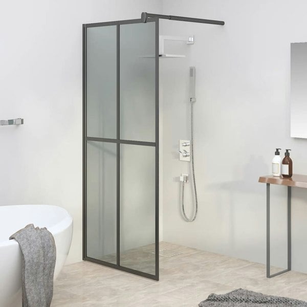 Berkfield Walk-in Shower Screen 80x195 cm Dark Tempered Glass