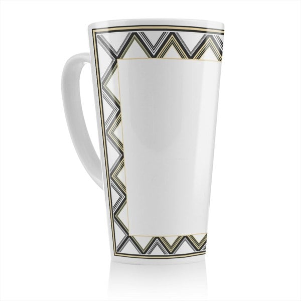 Benjamin Tate Design Art Deco Patterned Border Latte Mug