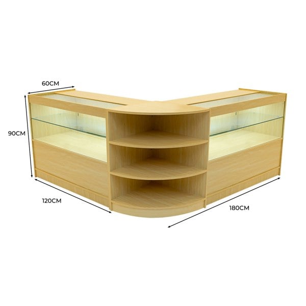 Monstershop Andromeda LED Shop Counter Set LM60 & 2 x C1200 - Maple